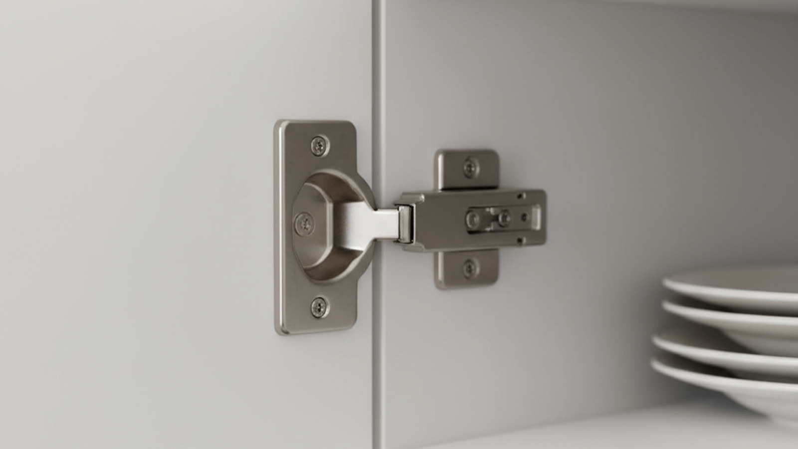 訂製傢俱緩衝鉸鏈特寫，影響櫃門開合的關鍵五金。